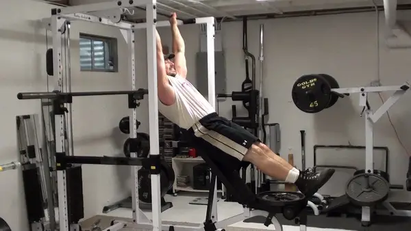 Incline Bench Hanging Leg Raises for the Lower Abs