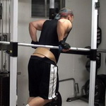 Angled Bar Triceps Dips in the Power Rack