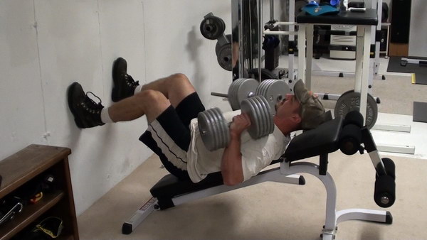 Getting the dumbbell back into position for Incline dumbbell bench press