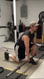 Bar-in Front Split Squats for lthe  glute-ham tie-in