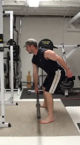 One-Arm Switching-Position Barbell Rows