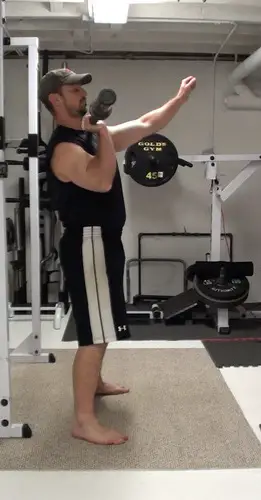One-Arm Barbell Hang Clean and Press