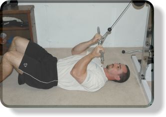 Lying Cable-Curl Crunches