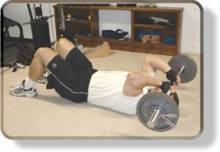 Lying Barbell Tricep Extensions On The Floor