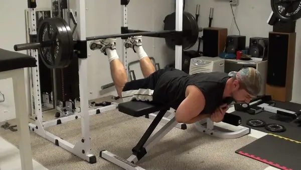 Barbell Bench Braced Back Extensions for the Lower Back, Glutes and Hamstrings