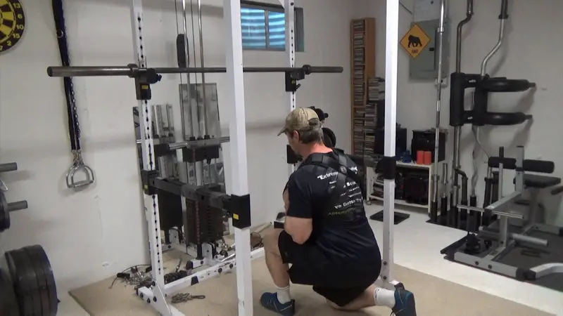 The Squat Harness Cable Split Squats