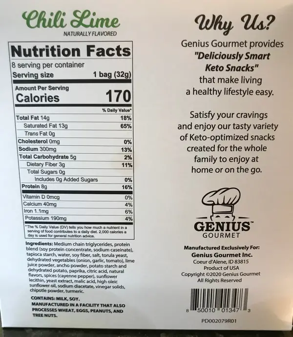 Genius Gourmet Keto Chips