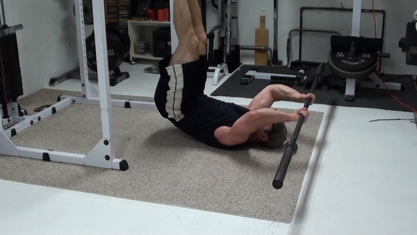 Barbell Pullover Dragon Flag Leg Raises