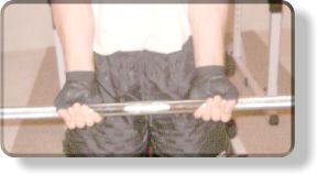 Barbell curl grip width