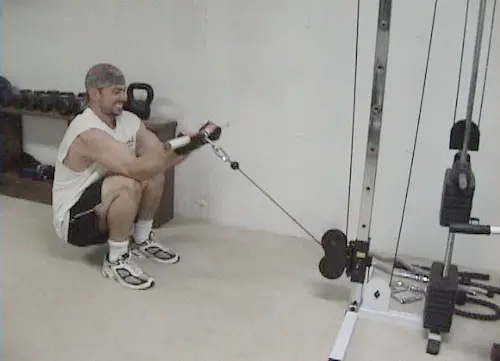 Squatting Cable Curls