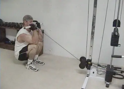 Squatting Cable Curls