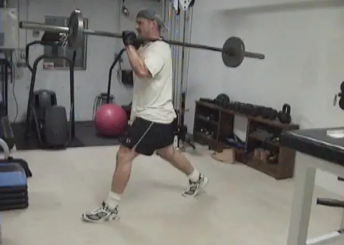 Shoulder Barbell Split Squats for training legs at home
