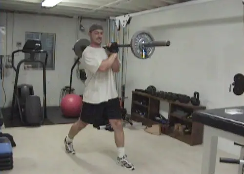 Shoulder Barbell Split Squats for training legs at home