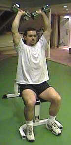 Top Position of the Seated Dumbell Shoulder Press
