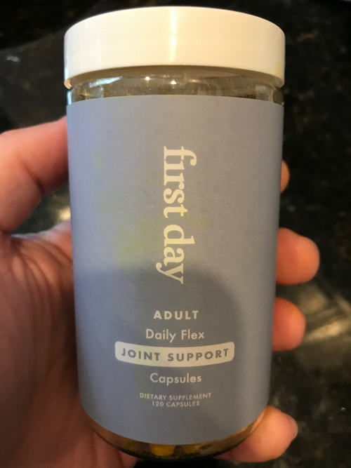 First Day Daily Flex Joint Support bottle and gummies