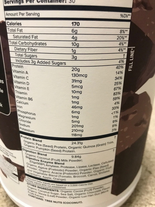Organifi Complete Protein prepared shake