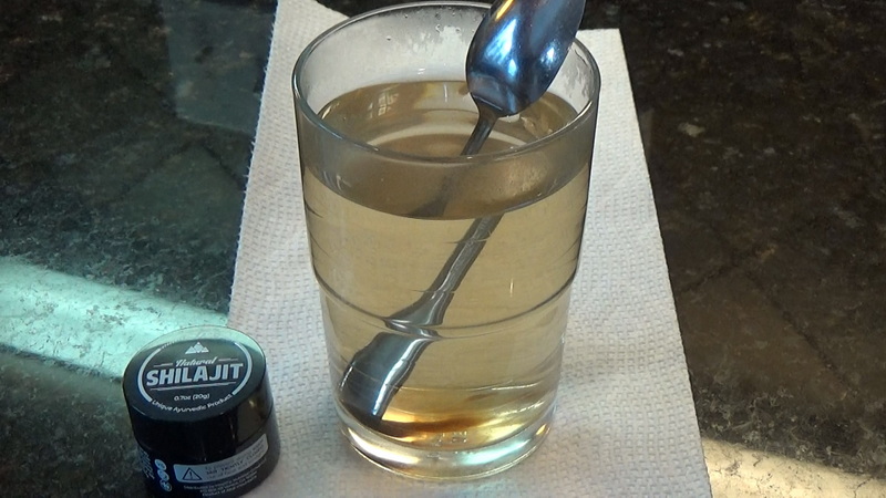 Shilajit resin dissolving progress