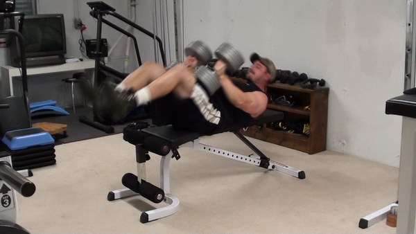 Flat Dumbell Bench Press...The BEST Way to Get the Dumbells Into and Out of Position For the Exercise Safely and Easily