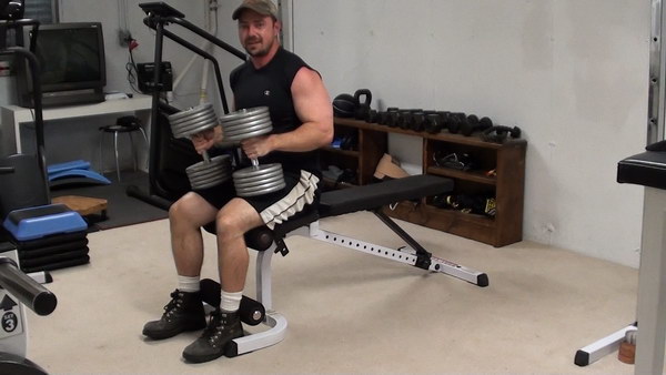 Flat Dumbell Bench Press...The BEST Way to Get the Dumbells Into and Out of Position For the Exercise Safely and Easily