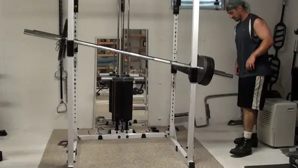 Setup...Power Rack Barbell Front Squat Machine