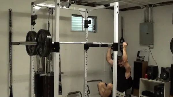 Two Barbell Rack Chins