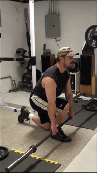 Bar-in Front Split Squats for lthe  glute-ham tie-in