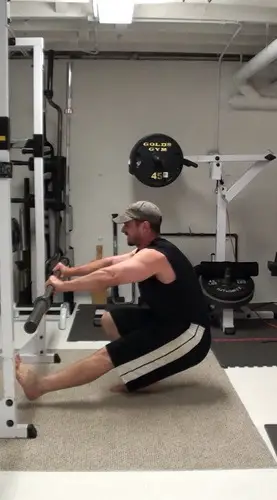 Bar-In-Front Pistol Squats