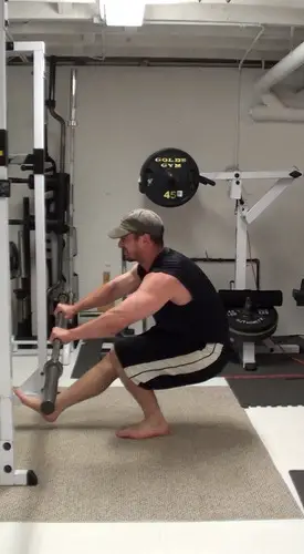 Bar-In-Front Pistol Squats