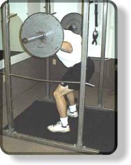 Barbell Squats - leanind forward