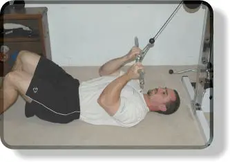 Lying Cable-Curl Crunches