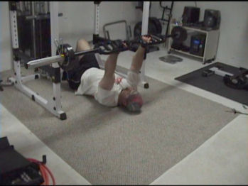 Football Bar Lying Tricep Extensions