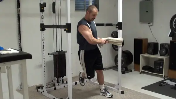 Towel Speedskater Squats  For Working the Adductors and Abductors