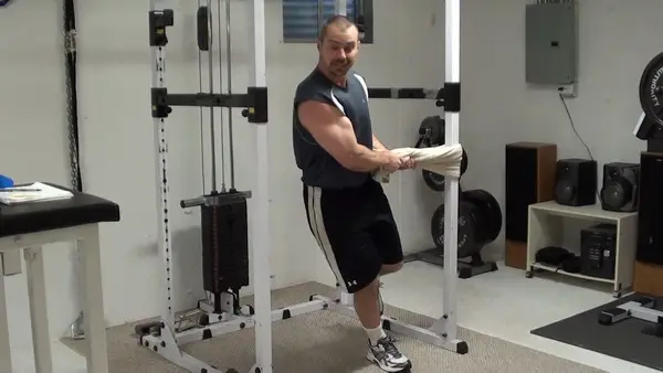 Towel Speedskater Squats  For Working the Adductors and Abductors