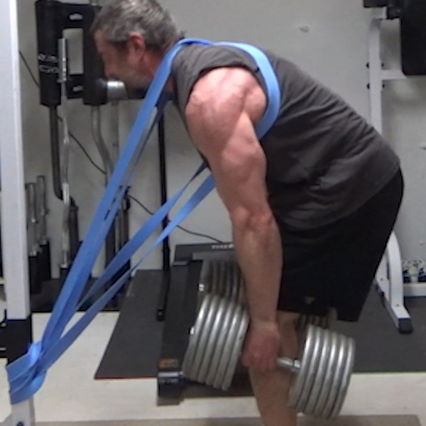 Diagonal Cross Band Stiff-Legged Deadlifts