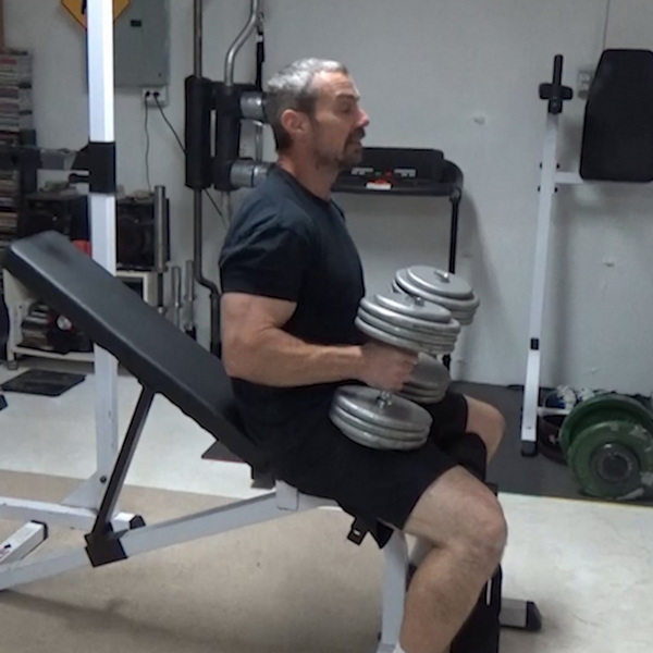 "Stretch Reflex" trick for getting dumbbells into position for Incline Dumbbell Bench Press.