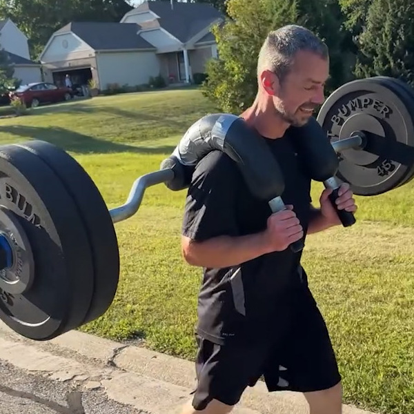 Yoke Bar Carry 235 lbs for 2/3 of a mile - Long Distance Loaded Carrying