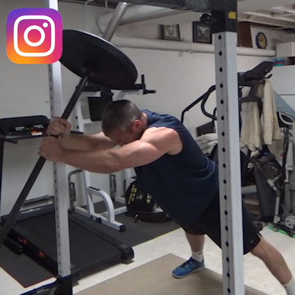 Landmine Triceps Overhead-Ish Bodyweight Extensions