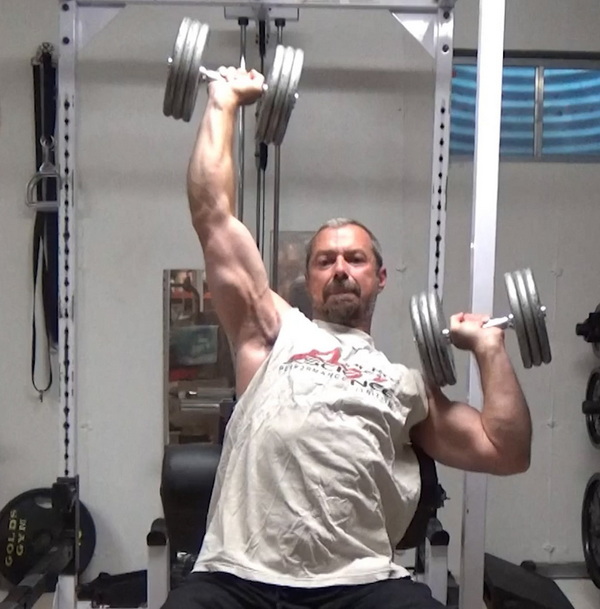 Reverse Alternating Seated Dumbbell Shoulder Press